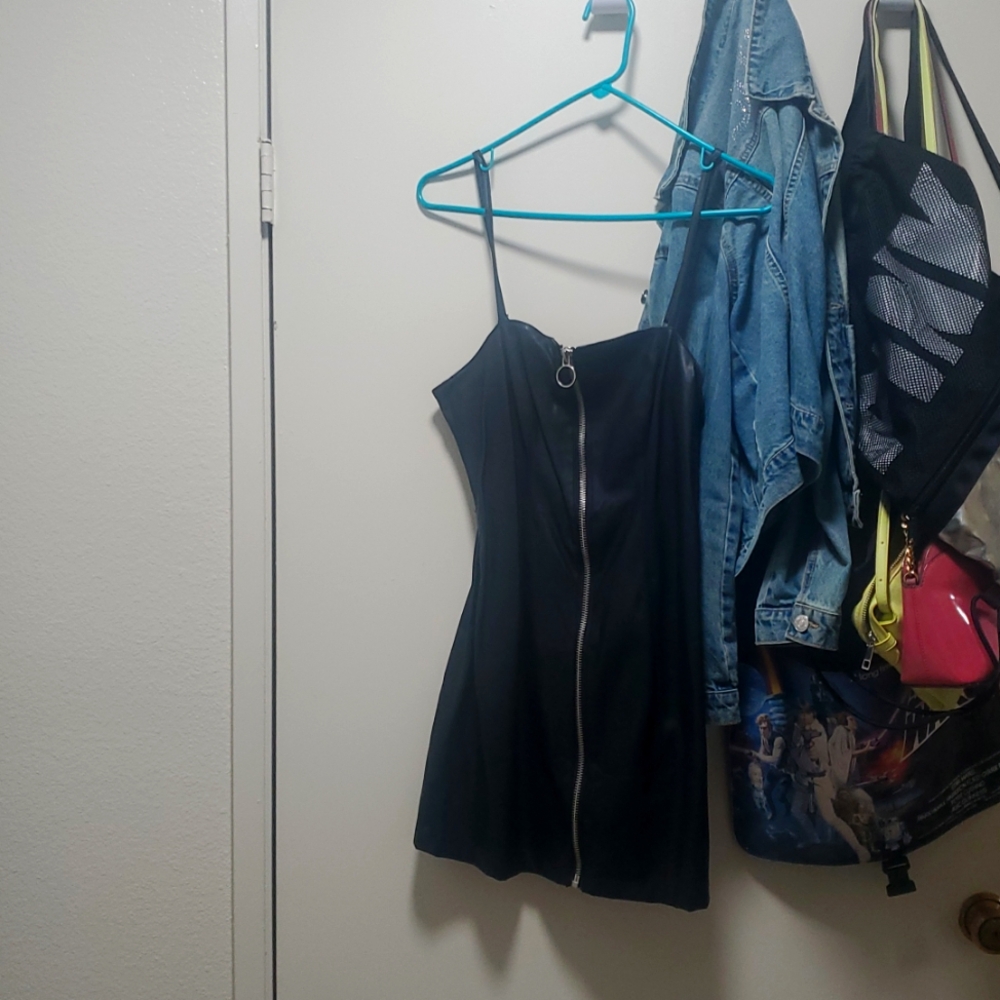 Faux leather dress